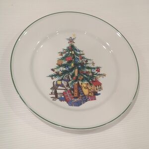 Christmas Tree Plate Large with Green Rim #34